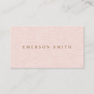 Blush roze faux linnen minimalistisch professionee visitekaartje
