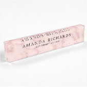 Blush roze faux marmer naambordje