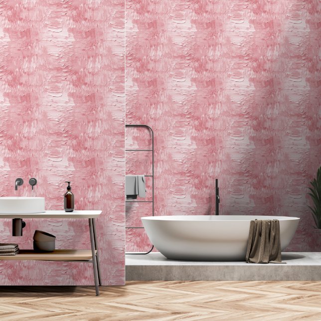 Blush Roze Faux Paint Behang (Badkamer)