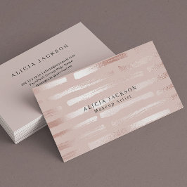 Blush Roze Faux Roos Goud Elegante Make-up Artiest Visitekaartje