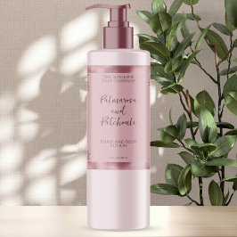 Blush roze & faux roze folie cosmetica flesetiket sparkling wijnetiket