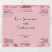 Blush roze & faux roze folie cosmetica flesetiket sparkling wijnetiket (Enkel label)