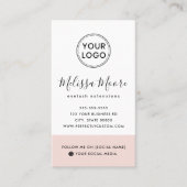 Blush roze feminine custom logo social media visitekaartje (Voorkant)