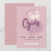 Blush roze, film nacht vrijgezellenfeest kaart (Voorkant / Achterkant)