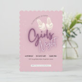 Blush roze, film nacht vrijgezellenfeest kaart (Staand voorkant)