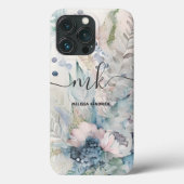 Blush Roze flacon Monogram naam Case-Mate iPhone Case (Achterkant)