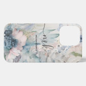 Blush Roze flacon Monogram naam iPhone Hoesje (Achterkant horizontaal)