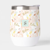 Blush Roze Flamingo Ananas Monogram Initiaal (Links)