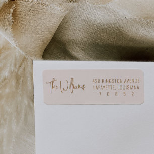 Blush roze flauwvallen Moderne retouradreslabels Etiket