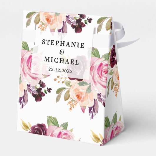 Blush roze flessen Moderne botanische bruiloft Bedankdoosjes (Achterkant)