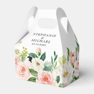 Blush roze flessen Moderne botanische bruiloft Bedankdoosjes