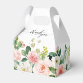 Blush roze flessen Moderne botanische bruiloft Bedankdoosjes (Voorkant Zijde)