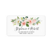 Blush roze flessen Moderne botanische bruiloft Etiket (Voorkant)