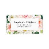 Blush roze flessen Moderne botanische bruiloft Etiket (Voorkant)