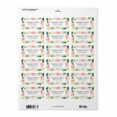 Blush roze flessen Moderne botanische bruiloft Etiket (Full Sheet)
