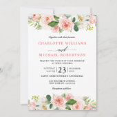 Blush roze flessen Moderne botanische bruiloft Kaart (Voorkant)