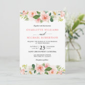 Blush roze flessen Moderne botanische bruiloft Kaart (Staand voorkant)