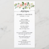 Blush roze flessen Moderne botanische bruiloft Menu (Voorkant)