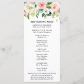 Blush roze flessen Moderne botanische bruiloft Programmakaart (Achterkant)