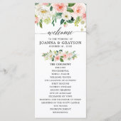 Blush roze flessen Moderne botanische bruiloft Programmakaart (Voorkant)