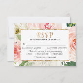 Blush roze flessen Moderne botanische bruiloft RSVP Kaartje (Voorkant)