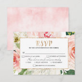 Blush roze flessen Moderne botanische bruiloft RSVP Kaartje (Voorkant / Achterkant)