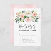 Blush roze flessen Moderne botanische bruiloft RSVP Kaartje (Voorkant / Achterkant)