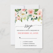 Blush roze flessen Moderne botanische bruiloft RSVP Kaartje (Voorkant)