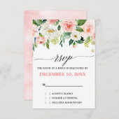 Blush roze flessen Moderne botanische bruiloft RSVP Kaartje (Voorkant / Achterkant)