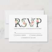 Blush roze flessen Moderne botanische bruiloft RSVP Kaartje (Voorkant)