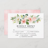 Blush roze flessen Moderne botanische bruiloft RSVP Kaartje (Voorkant / Achterkant)