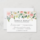 Blush roze flessen Moderne botanische bruiloft RSVP Kaartje (Voorkant)