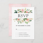 Blush roze flessen Moderne botanische bruiloft RSVP Kaartje (Voorkant / Achterkant)