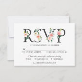 Blush roze flessen Moderne botanische bruiloft RSVP Kaartje (Voorkant)