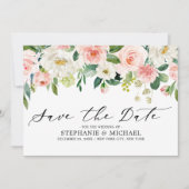 Blush roze flessen Moderne botanische bruiloft Save The Date (Voorkant)