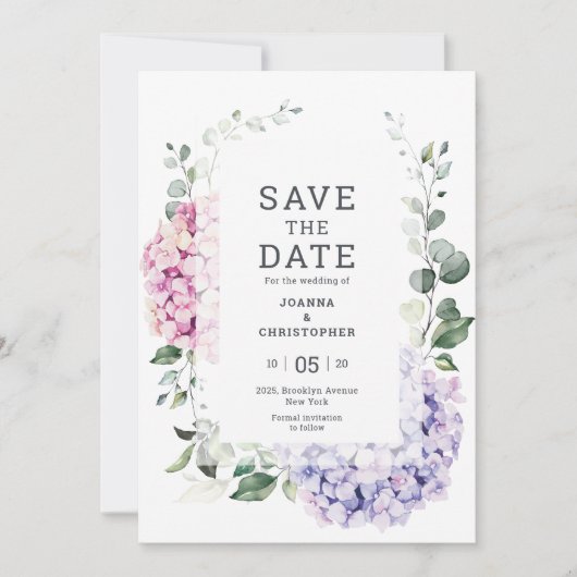 Blush roze flessen Moderne botanische bruiloft Save The Date (Voorkant)