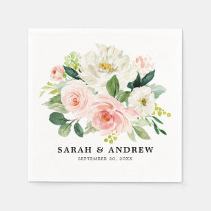 Blush roze flessen Moderne botanische bruiloft Servet