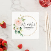 Blush roze flessen Moderne botanische bruiloft Servet (Insitu)