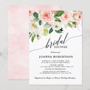 Blush roze flessen Moderne botanische Vrijgezellen Kaart