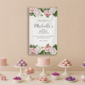 Blush Roze  Flora 50ste Verjaardag Welkom Spandoek