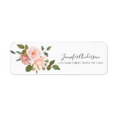 Blush Roze Floral Address Label (Voorkant)