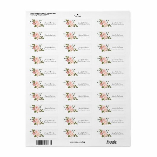 Blush Roze Floral Address Label (Full Sheet)