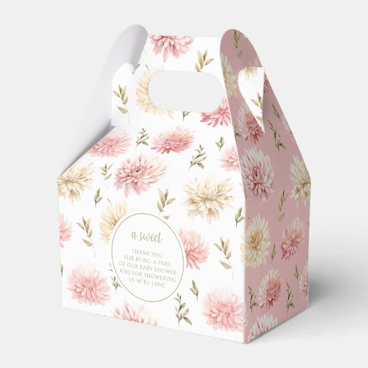 Blush roze floral baby in bloei douche gunst doos bedankdoosjes (Achterkant)