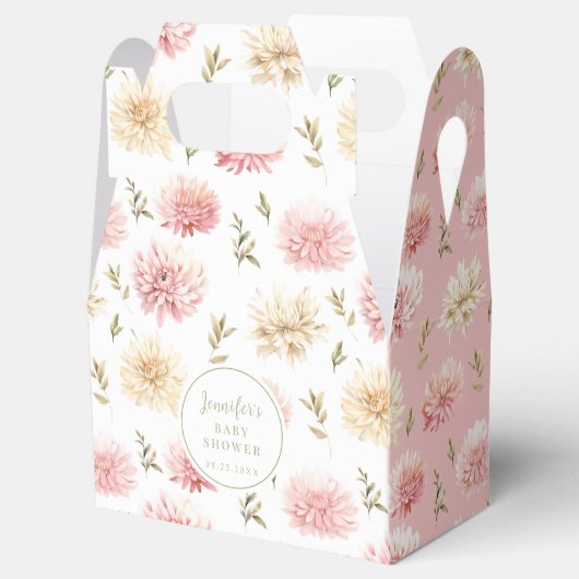 Blush roze floral baby in bloei douche gunst doos bedankdoosjes (Geopend)