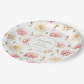 Blush roze floral baby in bloei douchepapier bord (Gekanteld)