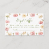 Blush roze floral baby shower luier loterijkaarten informatiekaartje (Voorkant)