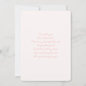Blush roze floral baby shower meisje kaart (Achterkant)