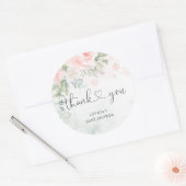 Blush roze floral baby zijn koude buitenkant ronde sticker (Envelop)
