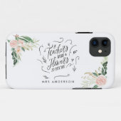 Blush roze floral Bedankt voor je leraar cadeau Case-Mate iPhone Case (Achterkant (horizontaal))