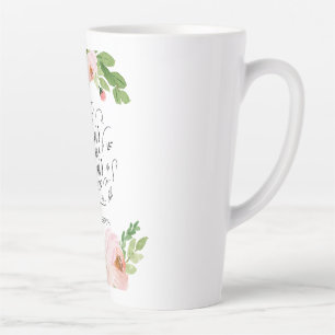 Blush roze floral Bedankt voor je leraar cadeau Latte Mok
